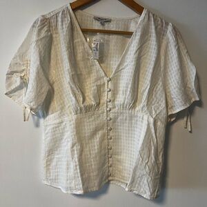 Madewell Cream Button-Front Blouse